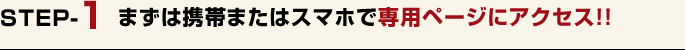 まずは携帯またはスマホで専用ページにアクセス！！